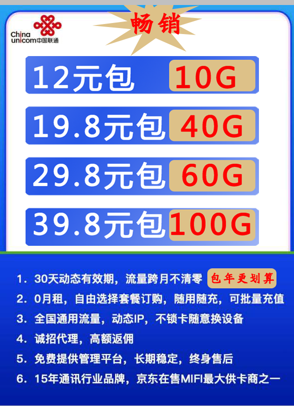 【联通官方】对接资源，流量池，直招代理