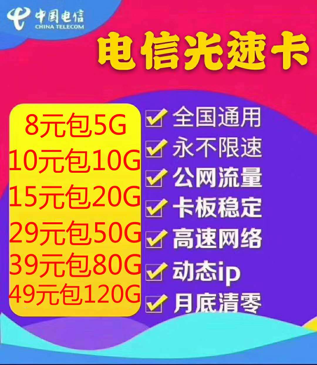 电信5G流量卡，激活量高的给顶返。