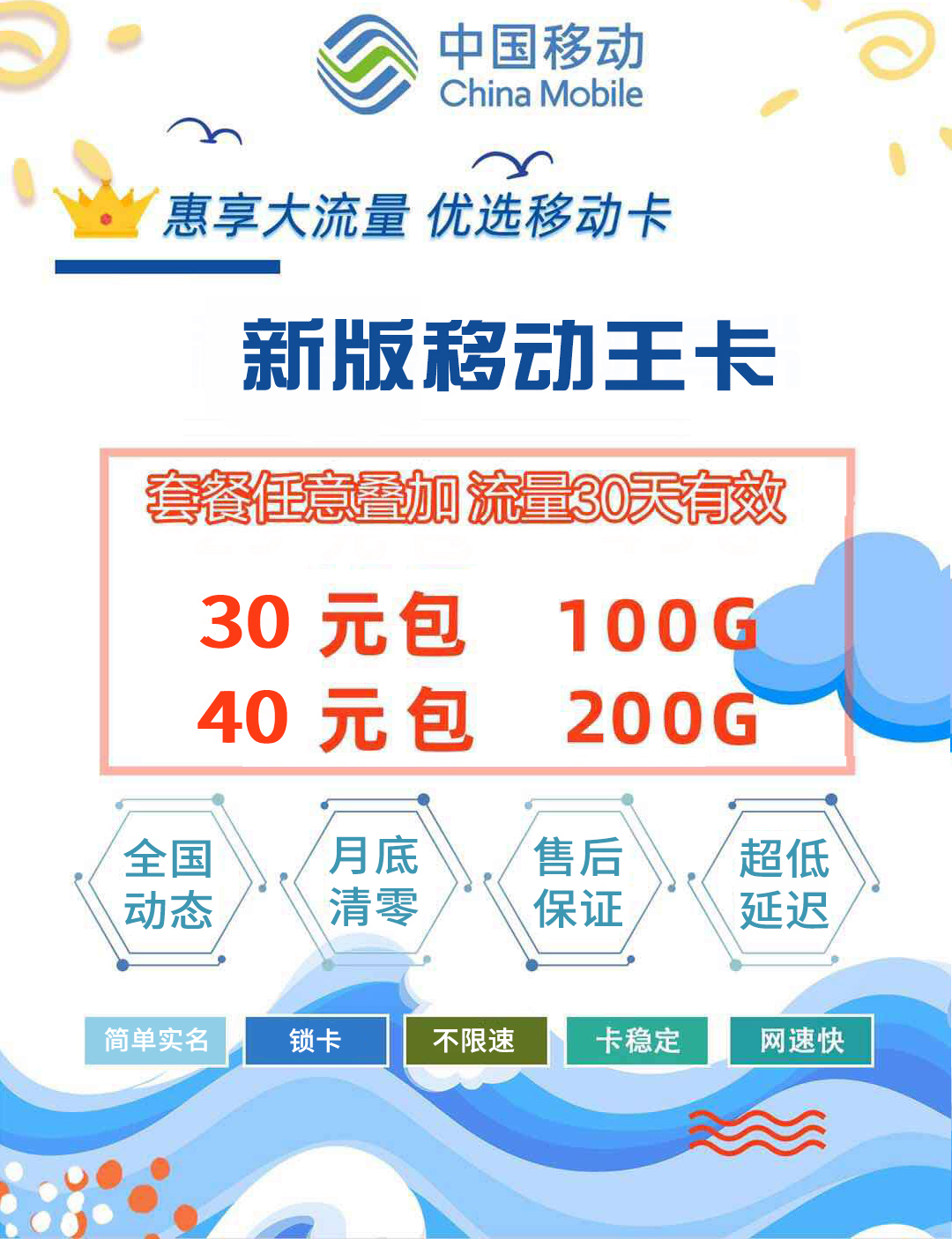 新版移动王卡 诚招代理商 零售商