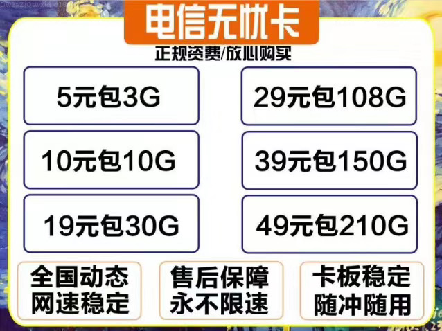 电信29-108G 返45% 自定义套餐