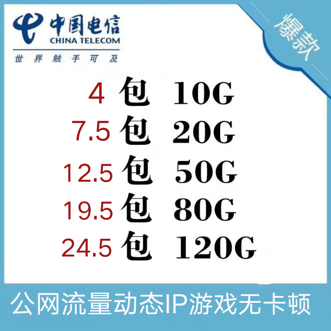 4G卡板电信王卡，动态IP返利可给50