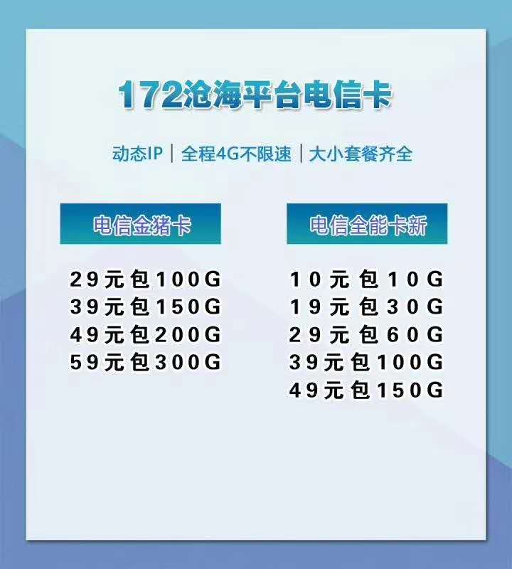 172电信5g 卡 金猪卡 全能卡