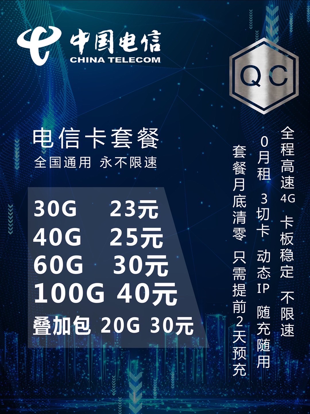 电信5G流量卡 兼容一切电信4G设备 