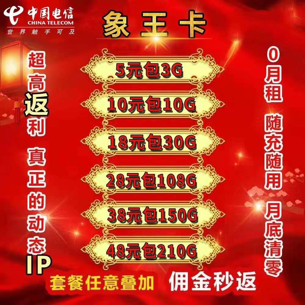 电信象王卡，小象通信卡板