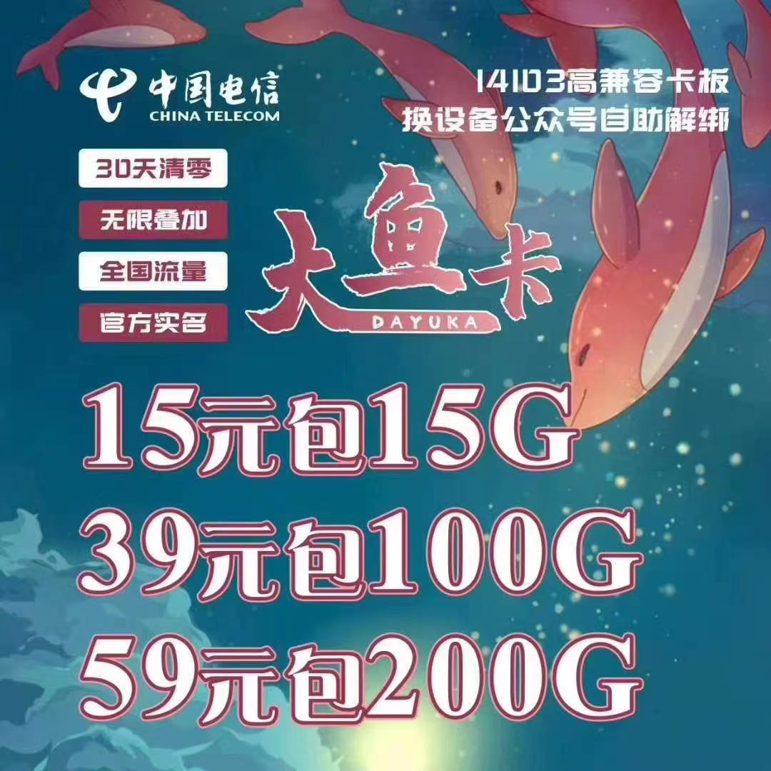 电信流量卡 4G卡板  30天清零