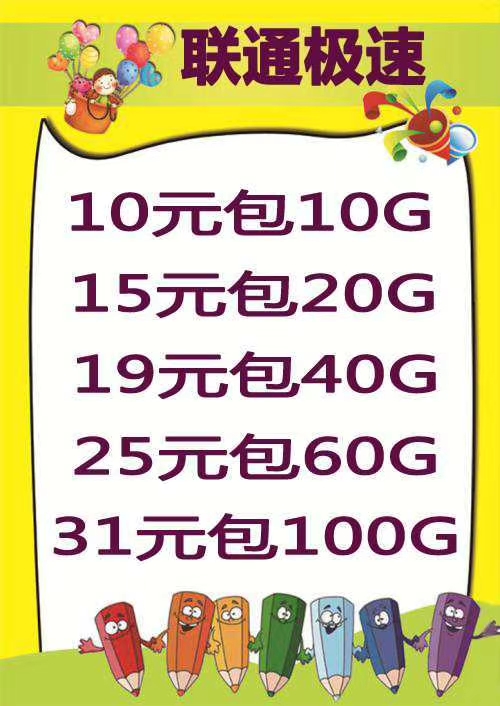 联通流量卡9.9元包邮，资费便宜