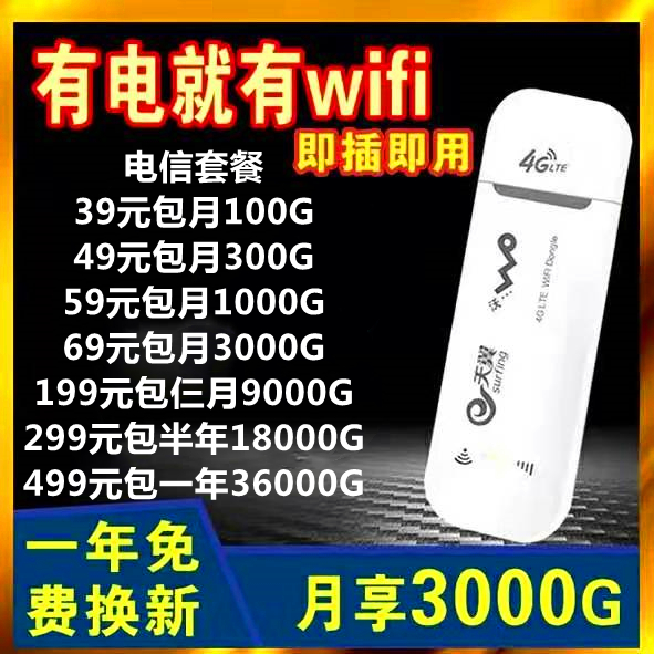 全网通随身wifi不限速不限地区通用流量